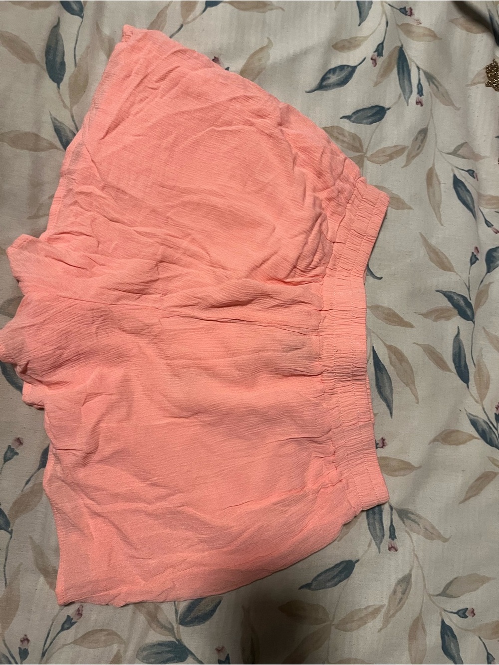 Forever 21 Girl’s Double Lined Coral Elastic Waist Linen Summer Shorts
